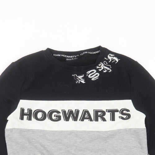 Primark Womens Black  Cotton Pullover Sweatshirt Size 2XS   - hogwarts