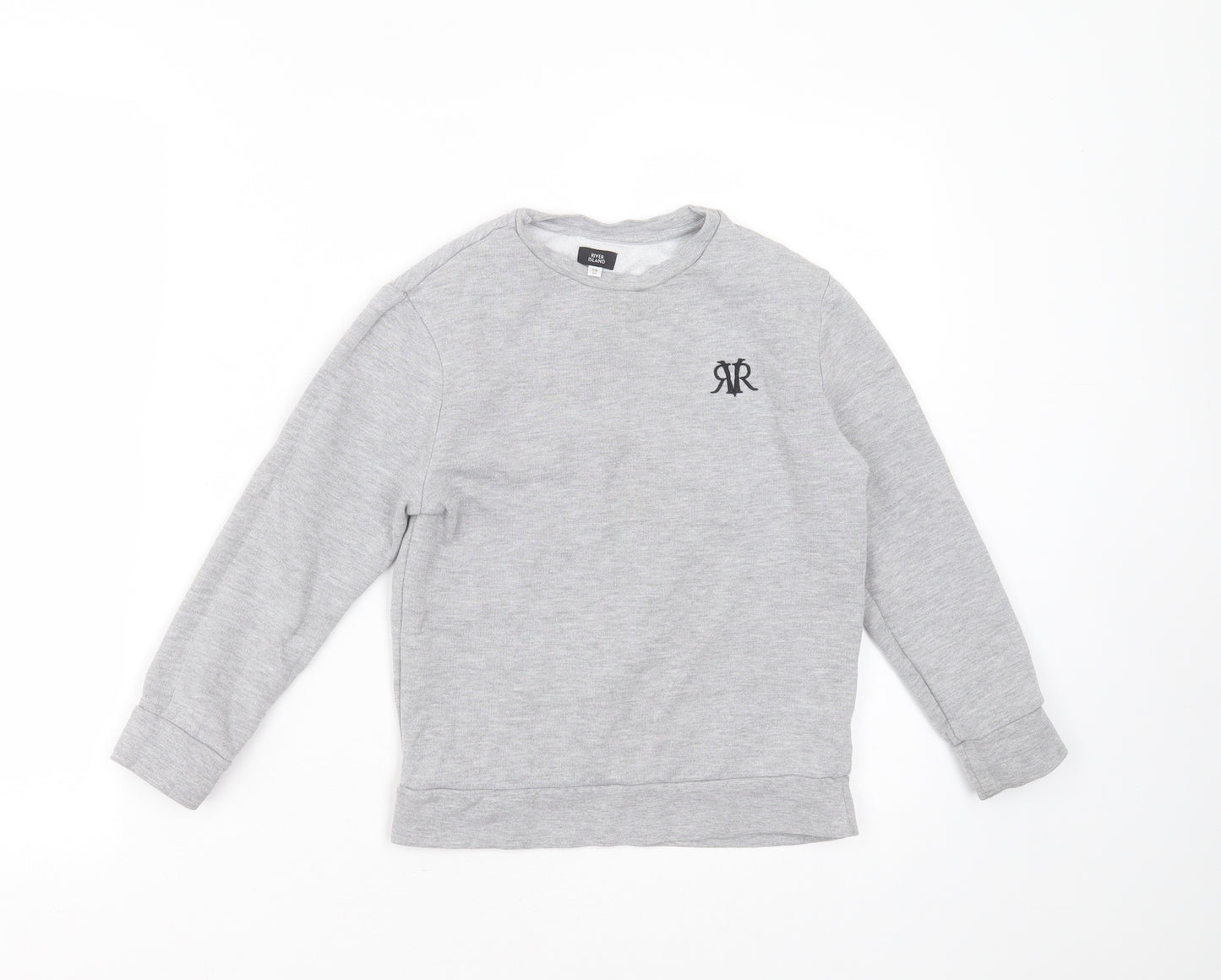 River Island Boys Grey  Cotton Pullover Sweatshirt Size 7-8 Years