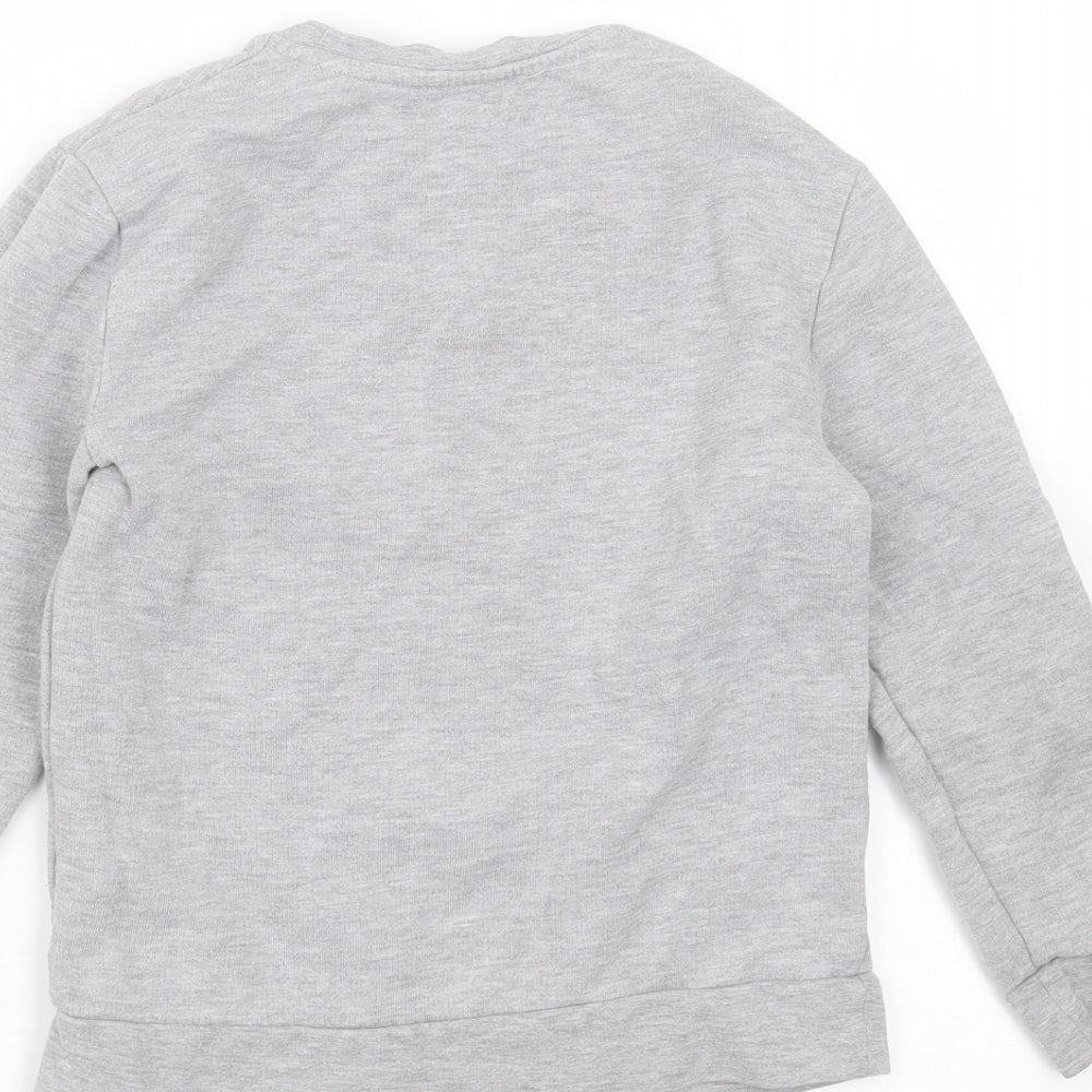 River Island Boys Grey  Cotton Pullover Sweatshirt Size 7-8 Years