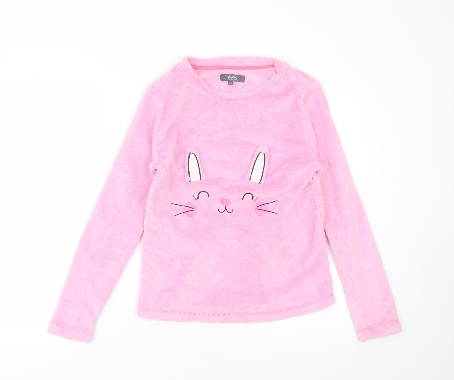 Studio Sleepwear Womens Pink Solid Polyester Top Pyjama Top Size 8   - animal face