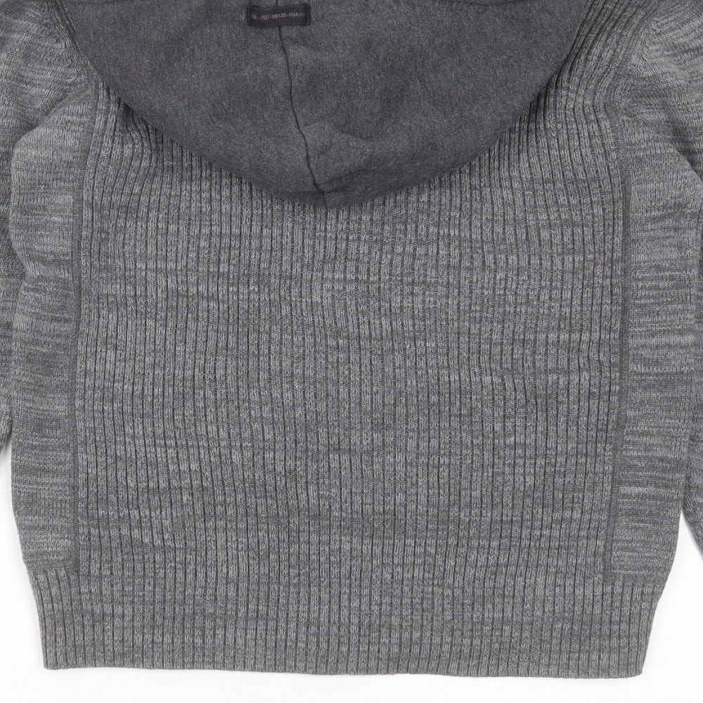 NEXT Mens Grey  Cotton Pullover Hoodie Size M