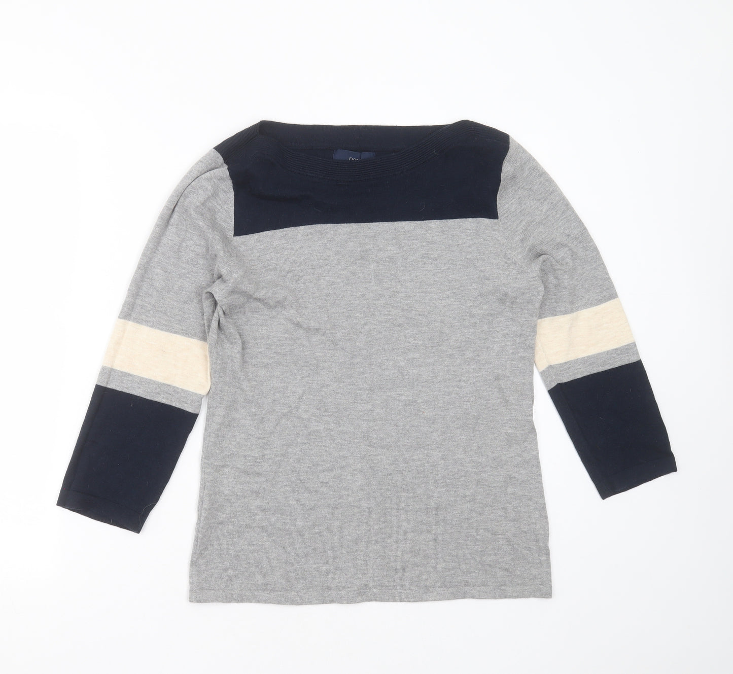 NEXT Womens Grey Boat Neck  Cotton Pullover Jumper Size 10