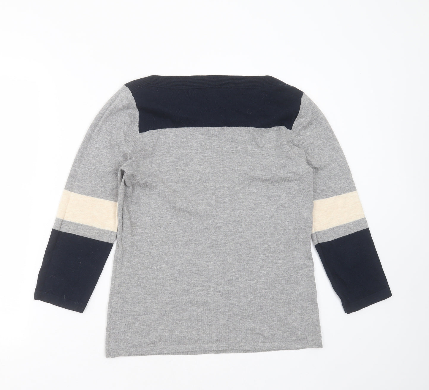 NEXT Womens Grey Boat Neck  Cotton Pullover Jumper Size 10