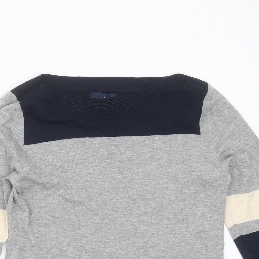 NEXT Womens Grey Boat Neck  Cotton Pullover Jumper Size 10
