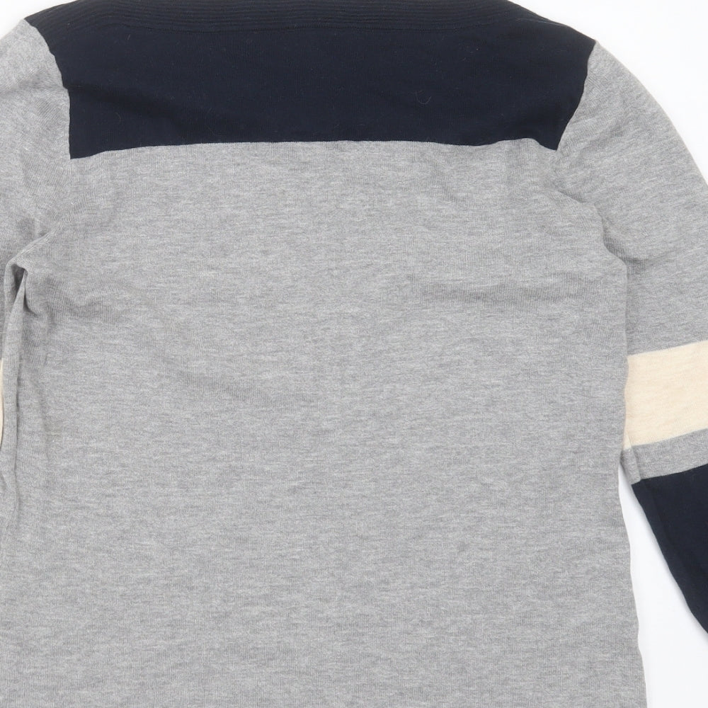 NEXT Womens Grey Boat Neck  Cotton Pullover Jumper Size 10