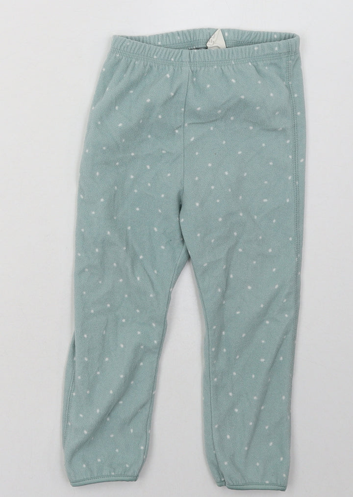 H&M Girls Green Polka Dot Polyester Cami Pyjama Pants Size 2 Years  Pullover