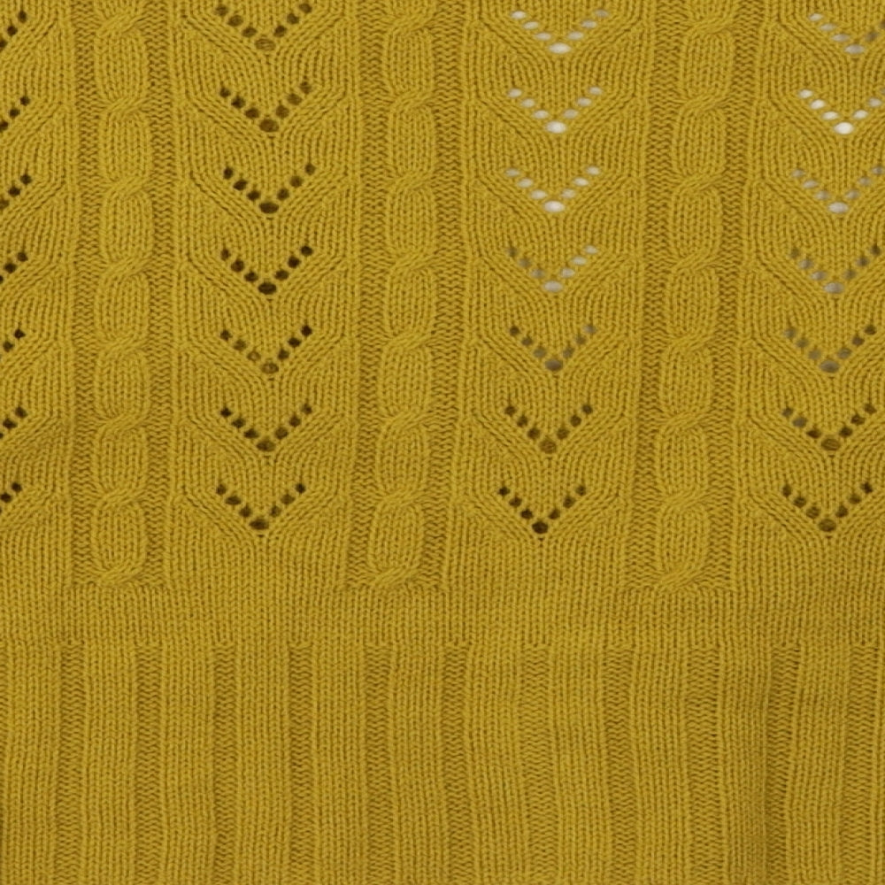 Primark Womens Yellow V-Neck  Acrylic Cardigan Jumper Size 18