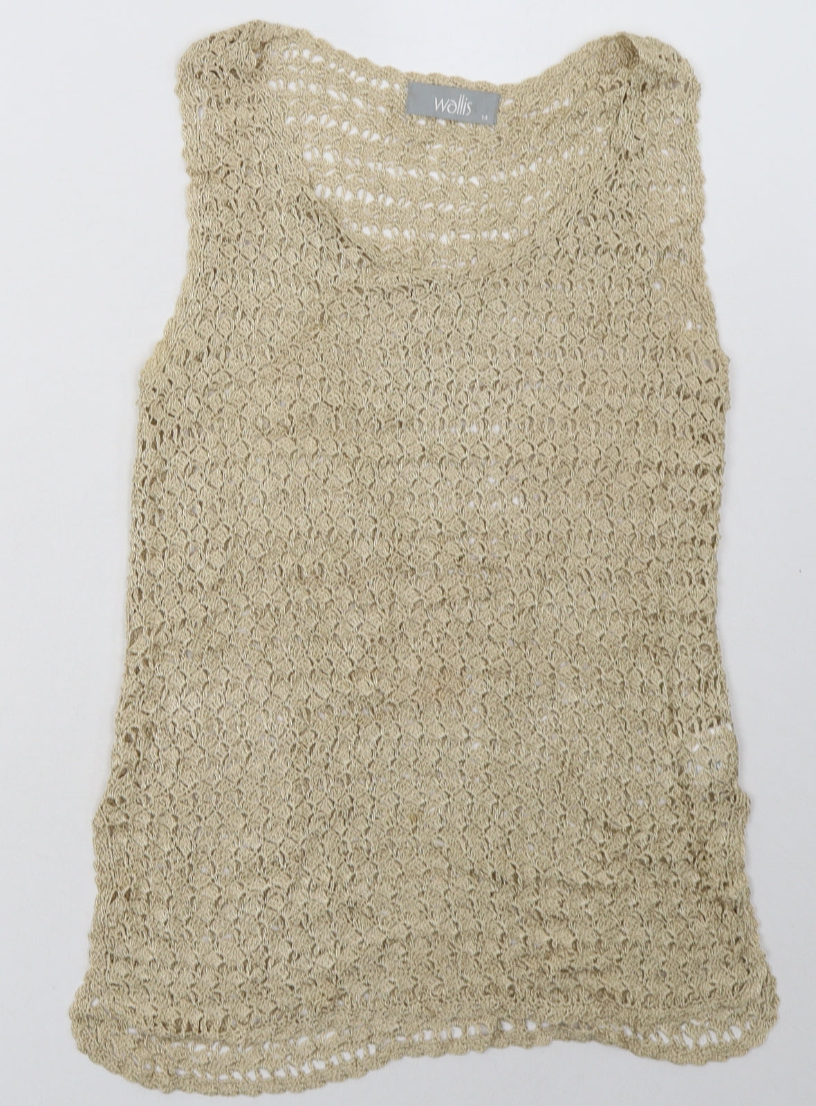 Wallis Womens Brown  Viscose Basic Tank Size 14 Scoop Neck