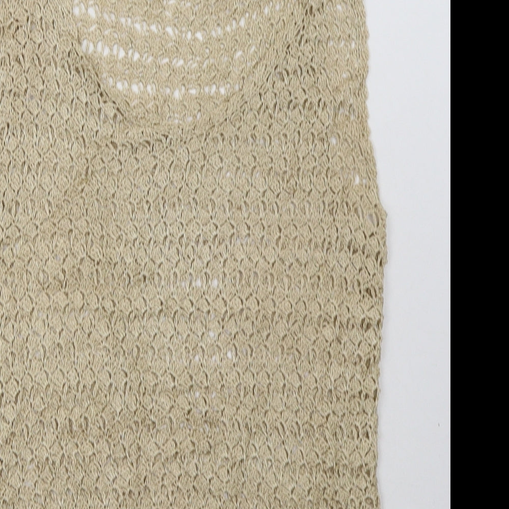 Wallis Womens Brown  Viscose Basic Tank Size 14 Scoop Neck