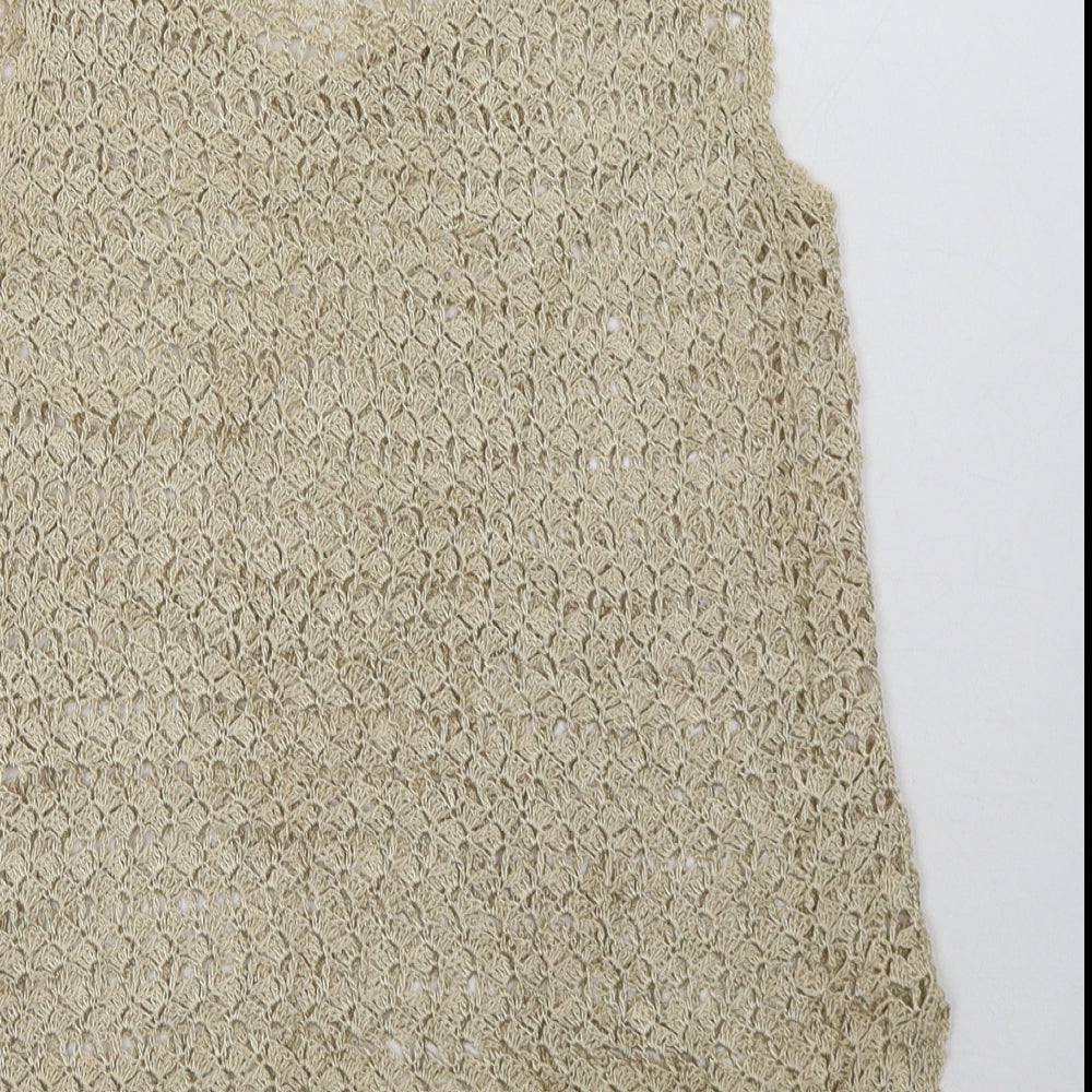 Wallis Womens Brown  Viscose Basic Tank Size 14 Scoop Neck