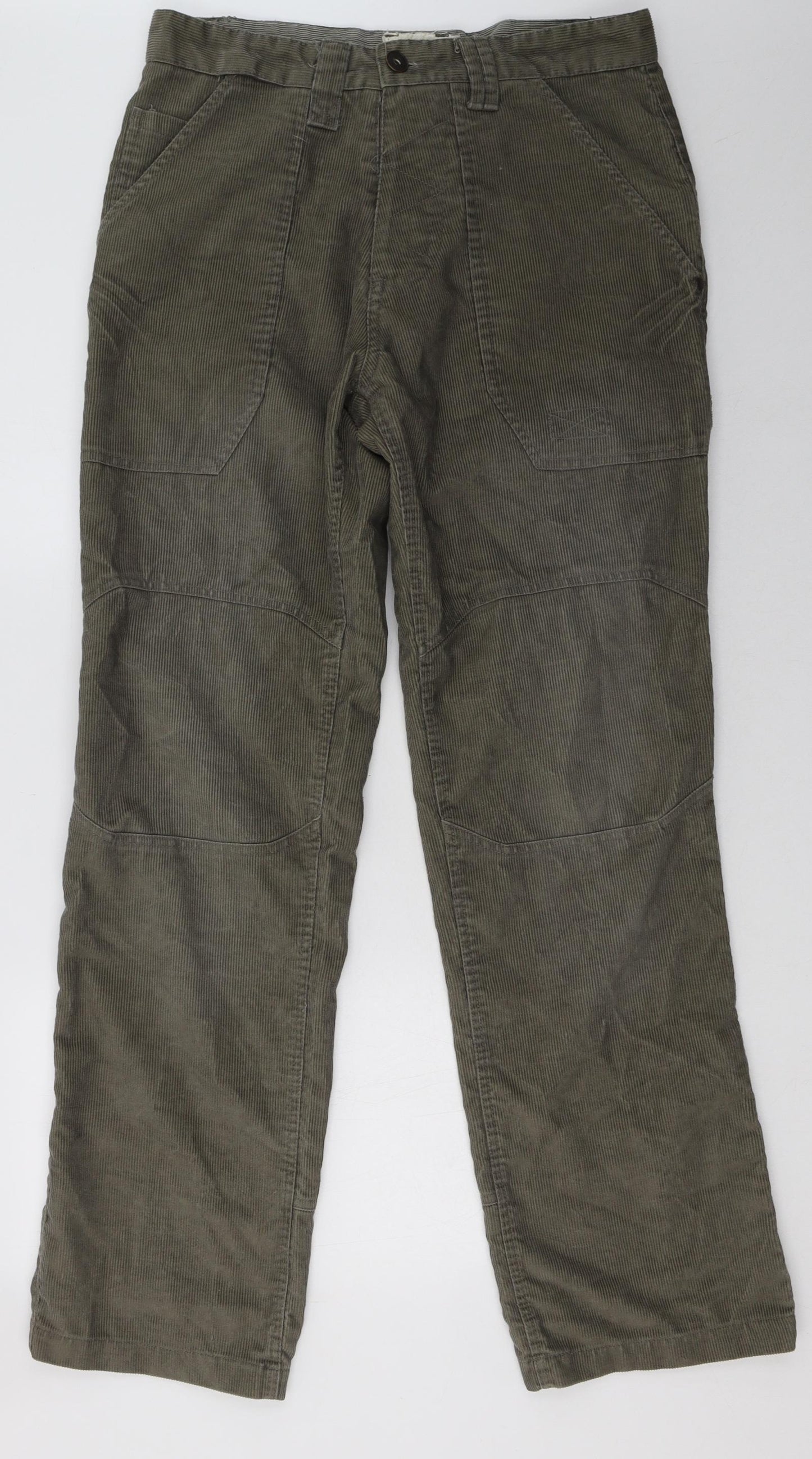 Petroleum Mens Green  Polyester Trousers  Size 30 L33 in Regular Button - Long