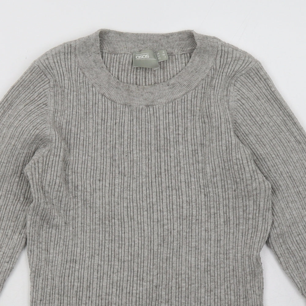 ASOS Womens Grey  Polyester Pullover Sweatshirt Size 8  Pullover