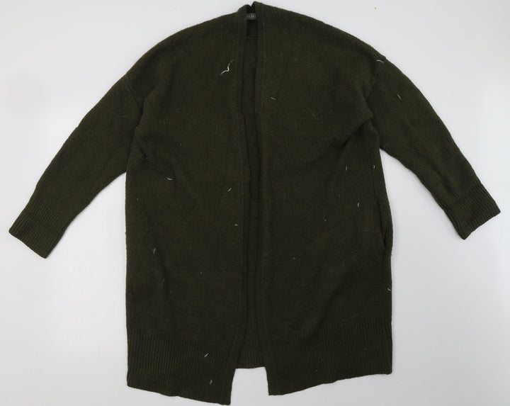 Oasis Womens Green V-Neck Acrylic Cardigan Jumper Size S