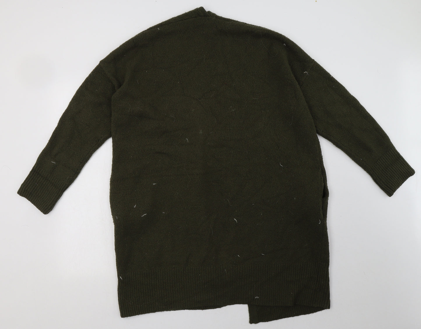 Oasis Womens Green V-Neck  Acrylic Cardigan Jumper Size S