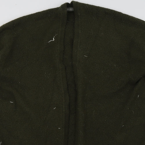 Oasis Womens Green V-Neck  Acrylic Cardigan Jumper Size S
