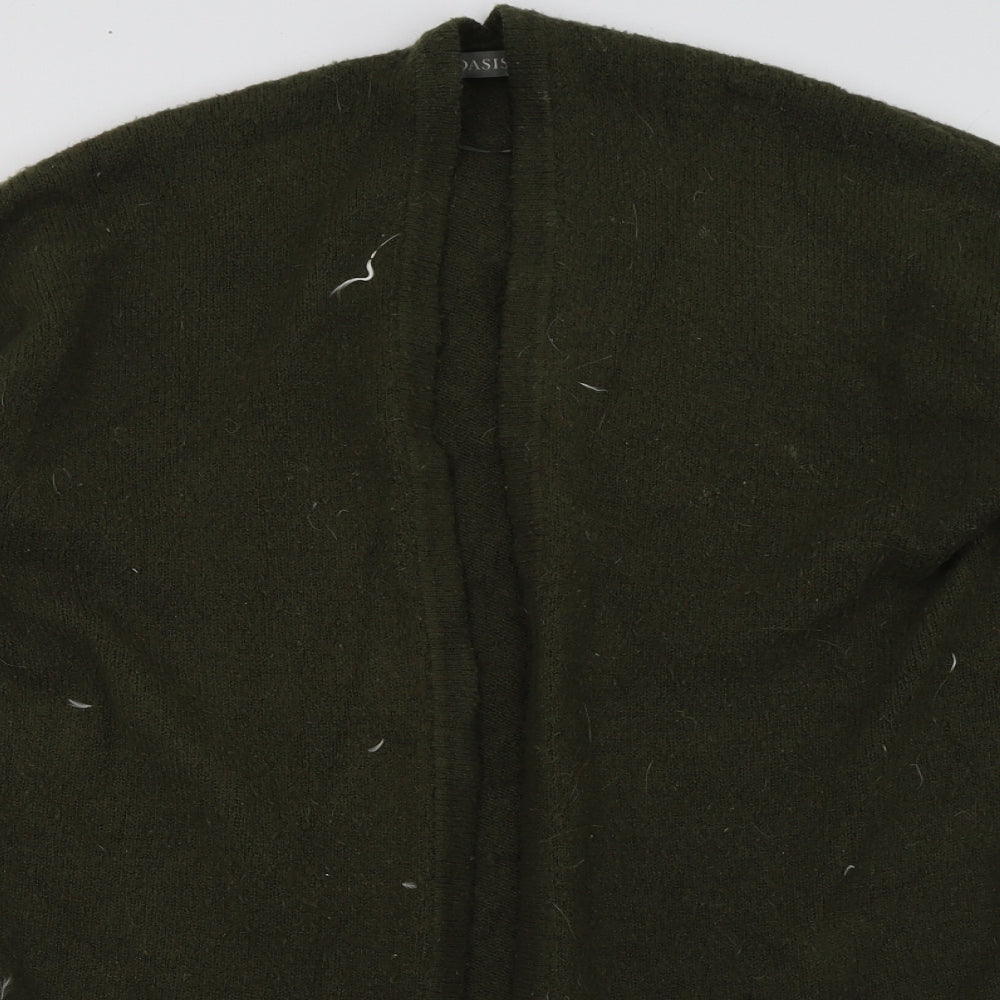 Oasis Womens Green V-Neck  Acrylic Cardigan Jumper Size S