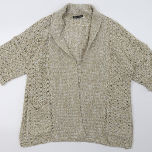 Primark Womens Brown V-Neck  Acrylic Cardigan Jumper Size 8