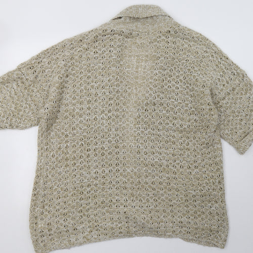 Primark Womens Brown V-Neck  Acrylic Cardigan Jumper Size 8