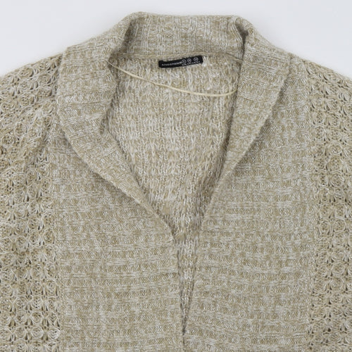 Primark Womens Brown V-Neck  Acrylic Cardigan Jumper Size 8