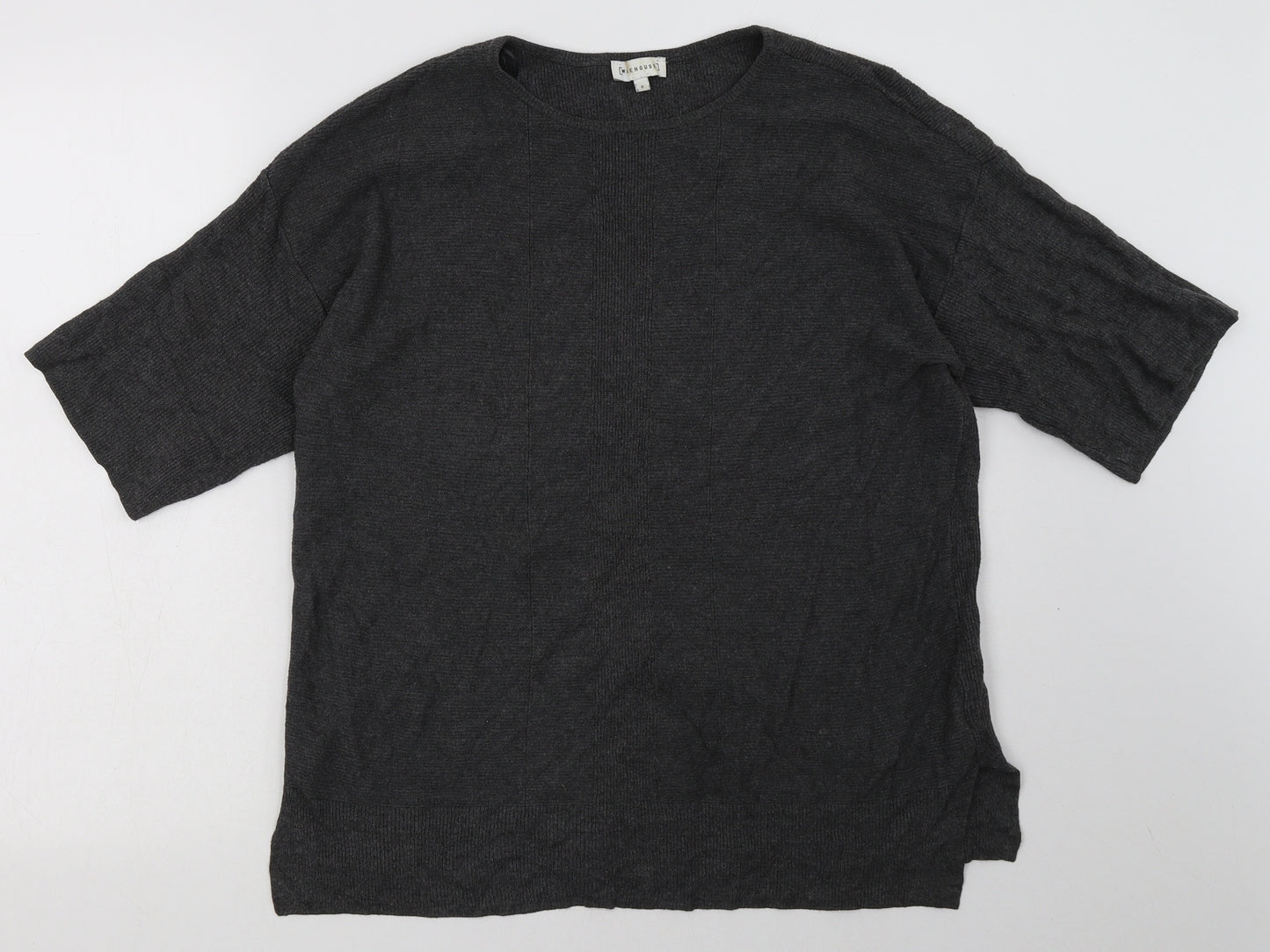 Warehouse Womens Grey  Viscose Pullover Sweatshirt Size 6  Pullover