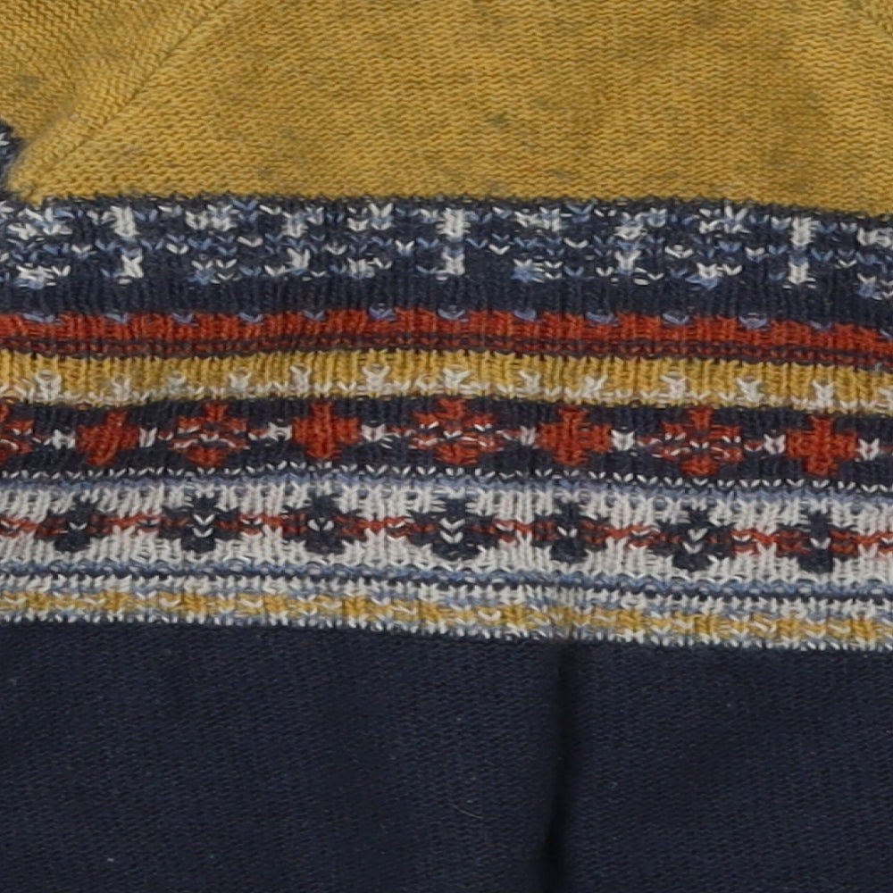 NEXT Boys Blue Geometric Cotton Basic Casual Size 12-18 Months Crew Neck Button
