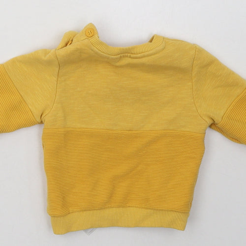 Primark Boys Yellow  Cotton Basic Casual Size 3-6 Months Crew Neck Button - cute dude