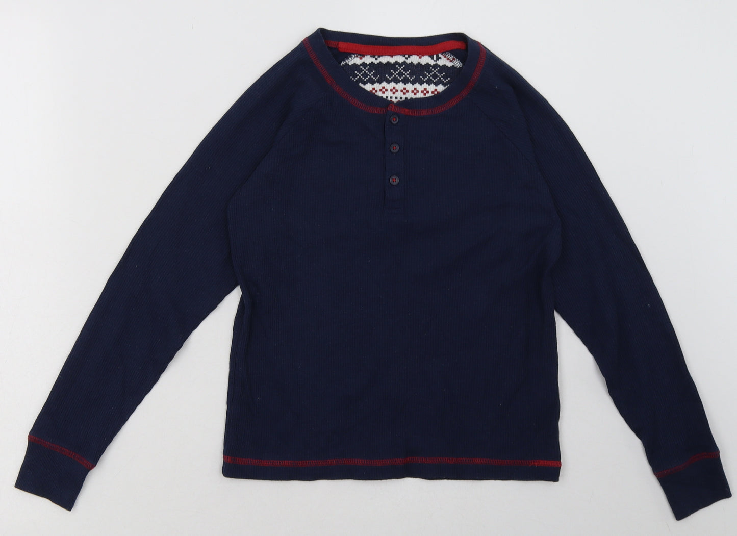 Matalan Girls Blue  Cotton Basic Casual Size 10 Years Crew Neck Pullover
