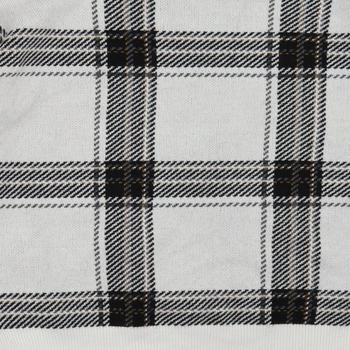 New Look Womens White Check Polyester Pullover Sweatshirt Size S  Pullover