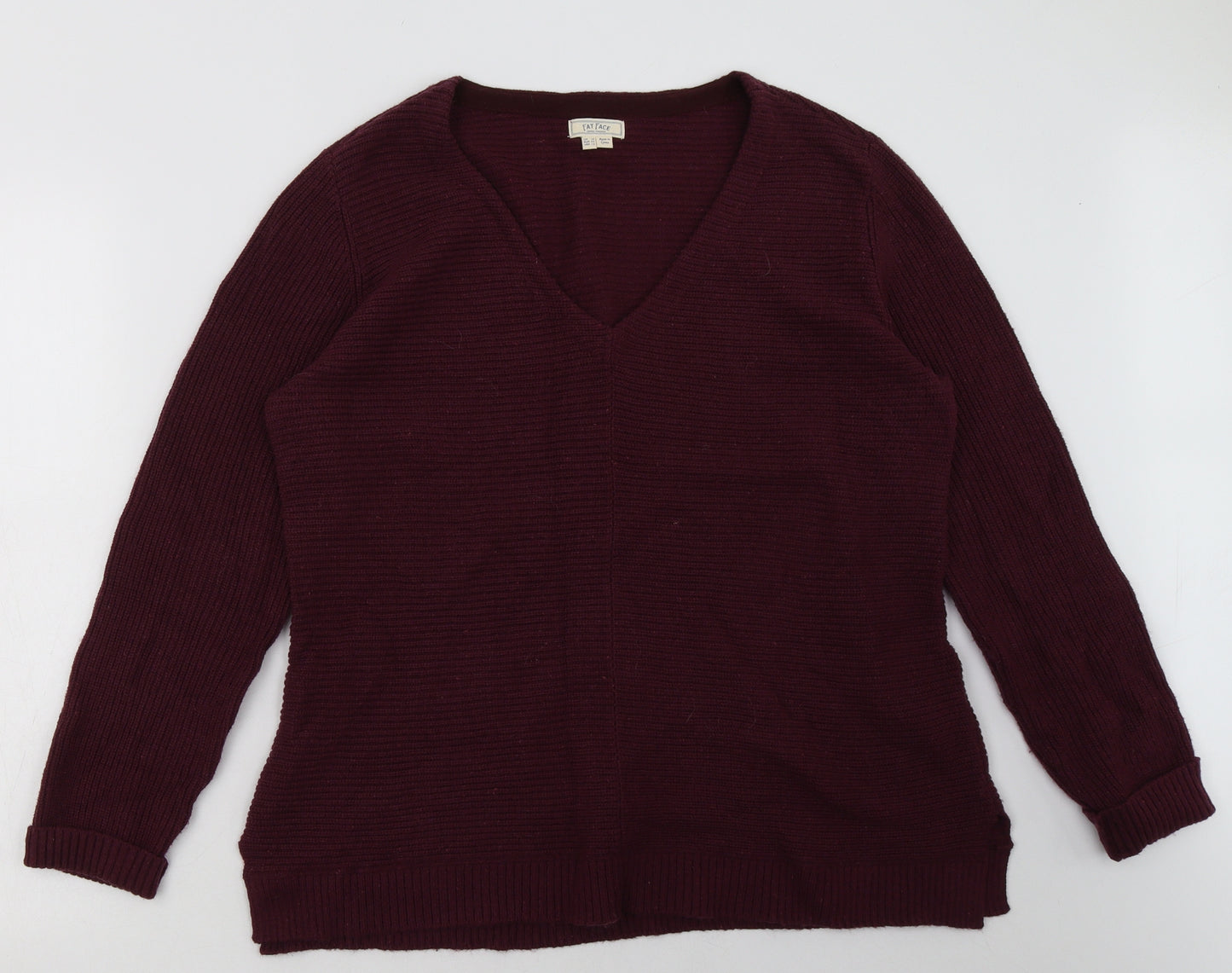 Fat Face Womens Purple  Cotton Pullover Sweatshirt Size 16  Pullover