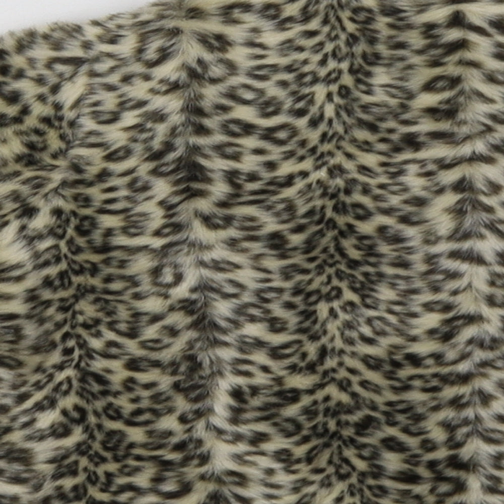 Zara Girls Brown Animal Print  Basic Jacket Jacket Size 2-3 Years  Button