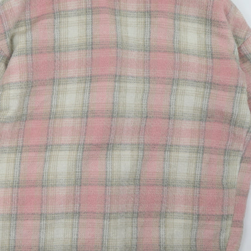 Matalan Womens Pink Check  Overcoat Coat Size 12  Button