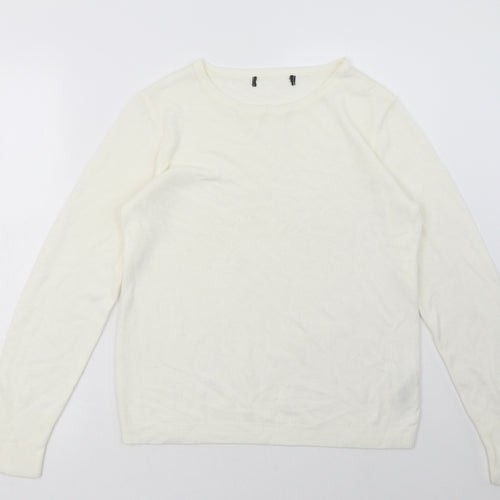 Primark Womens White  Acrylic Pullover Sweatshirt Size S  Pullover