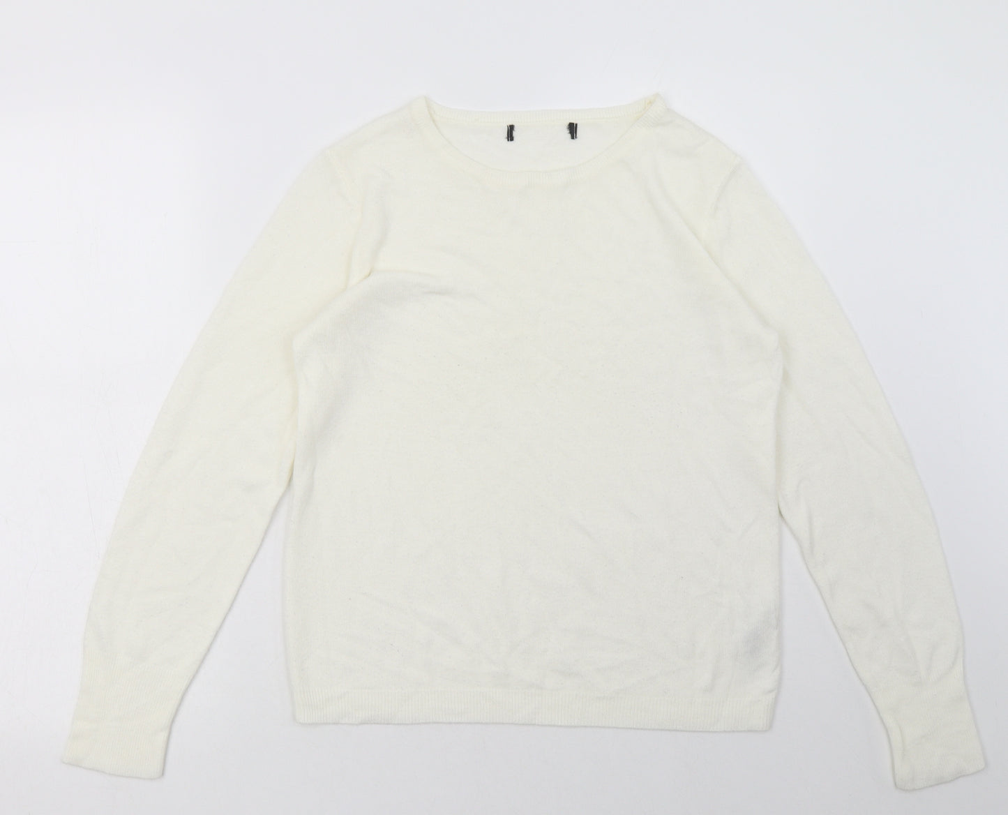 Primark Womens White  Acrylic Pullover Sweatshirt Size S  Pullover