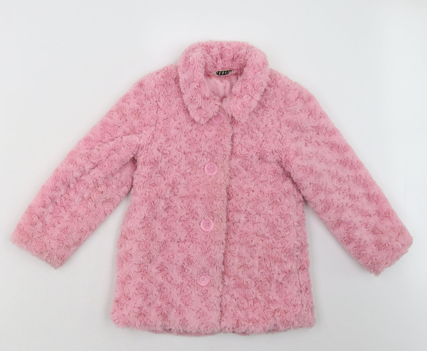 George Girls Pink   Basic Jacket Jacket Size 4-5 Years  Button
