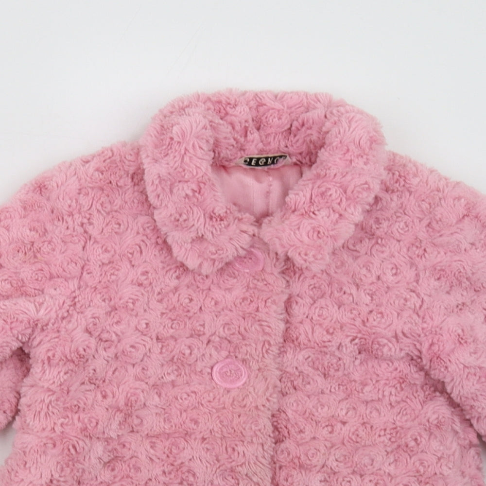 George Girls Pink   Basic Jacket Jacket Size 4-5 Years  Button