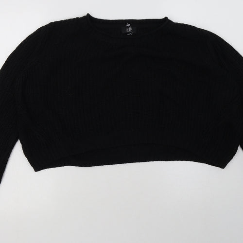 F&F Womens Black  Acrylic Pullover Sweatshirt Size 14  Pullover