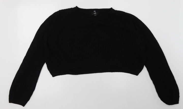 F&F Womens Black Acrylic Pullover Sweatshirt Size 14 Pullover