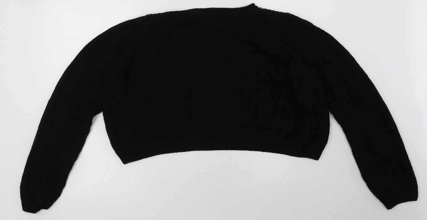 F&F Womens Black  Acrylic Pullover Sweatshirt Size 14  Pullover