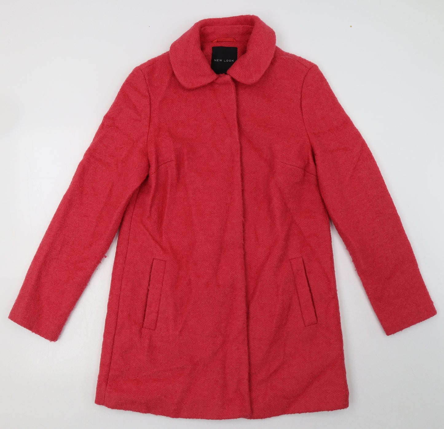 New Look Womens Pink   Overcoat Coat Size 12  Button