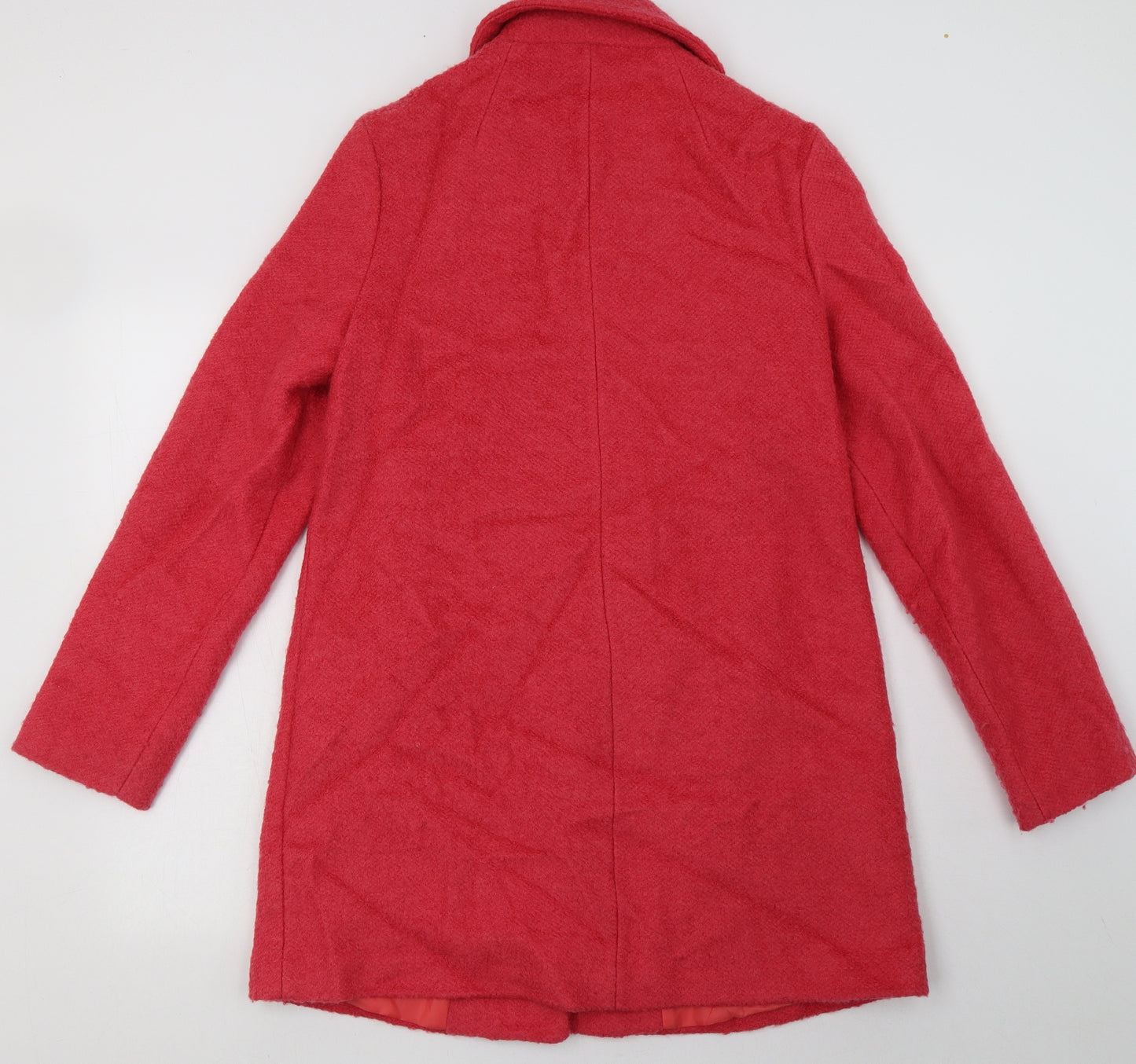 New Look Womens Pink   Overcoat Coat Size 12  Button