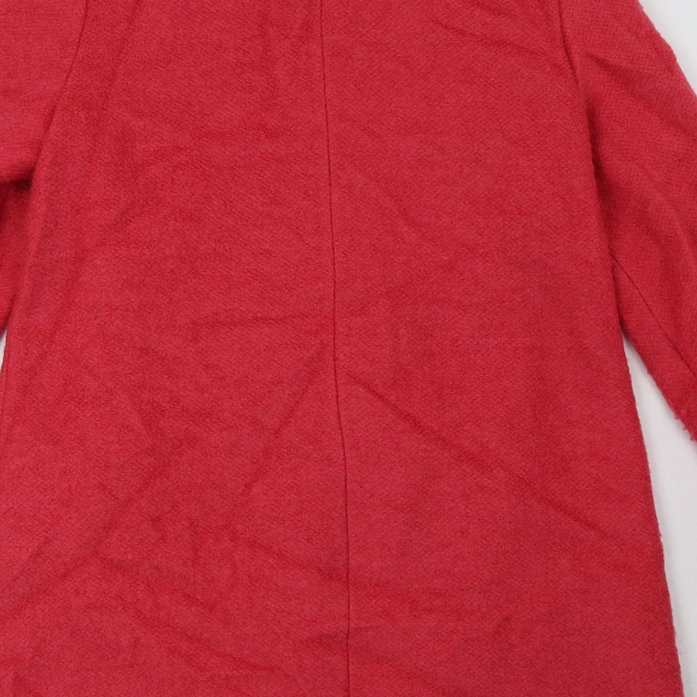 New Look Womens Pink   Overcoat Coat Size 12  Button