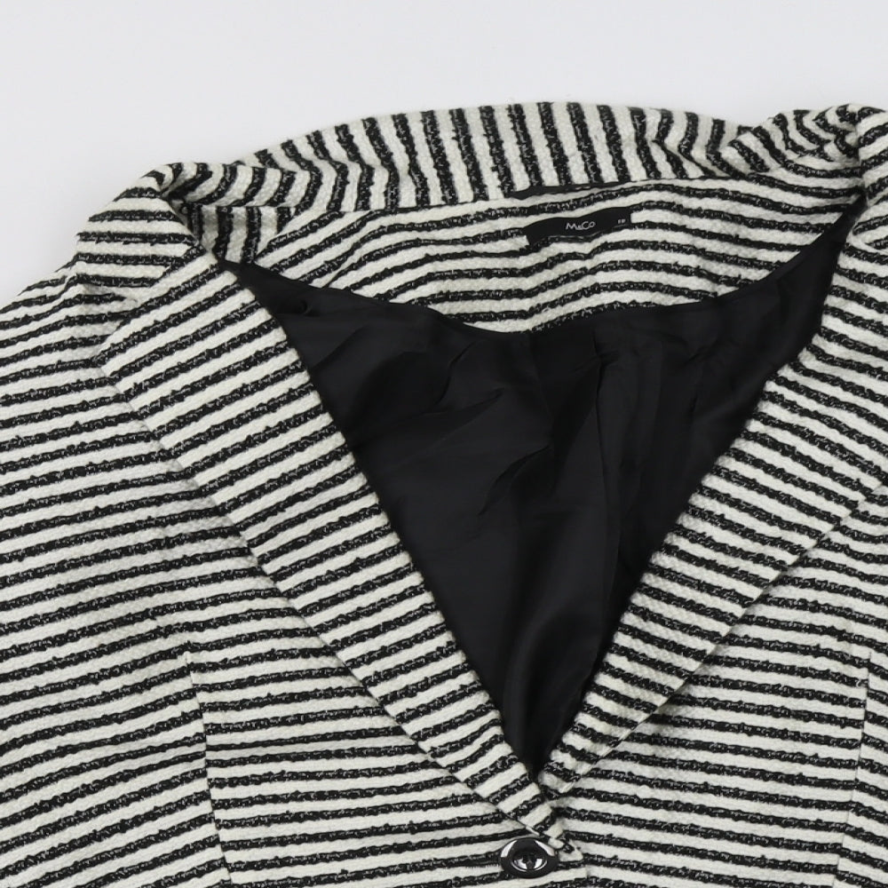 M&Co Womens  Striped  Jacket Blazer Size 18  Button