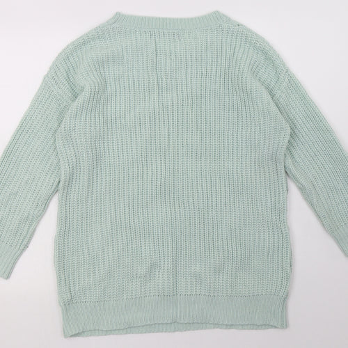 Primark Womens Green Argyle/Diamond Acrylic Pullover Sweatshirt Size 8  Pullover