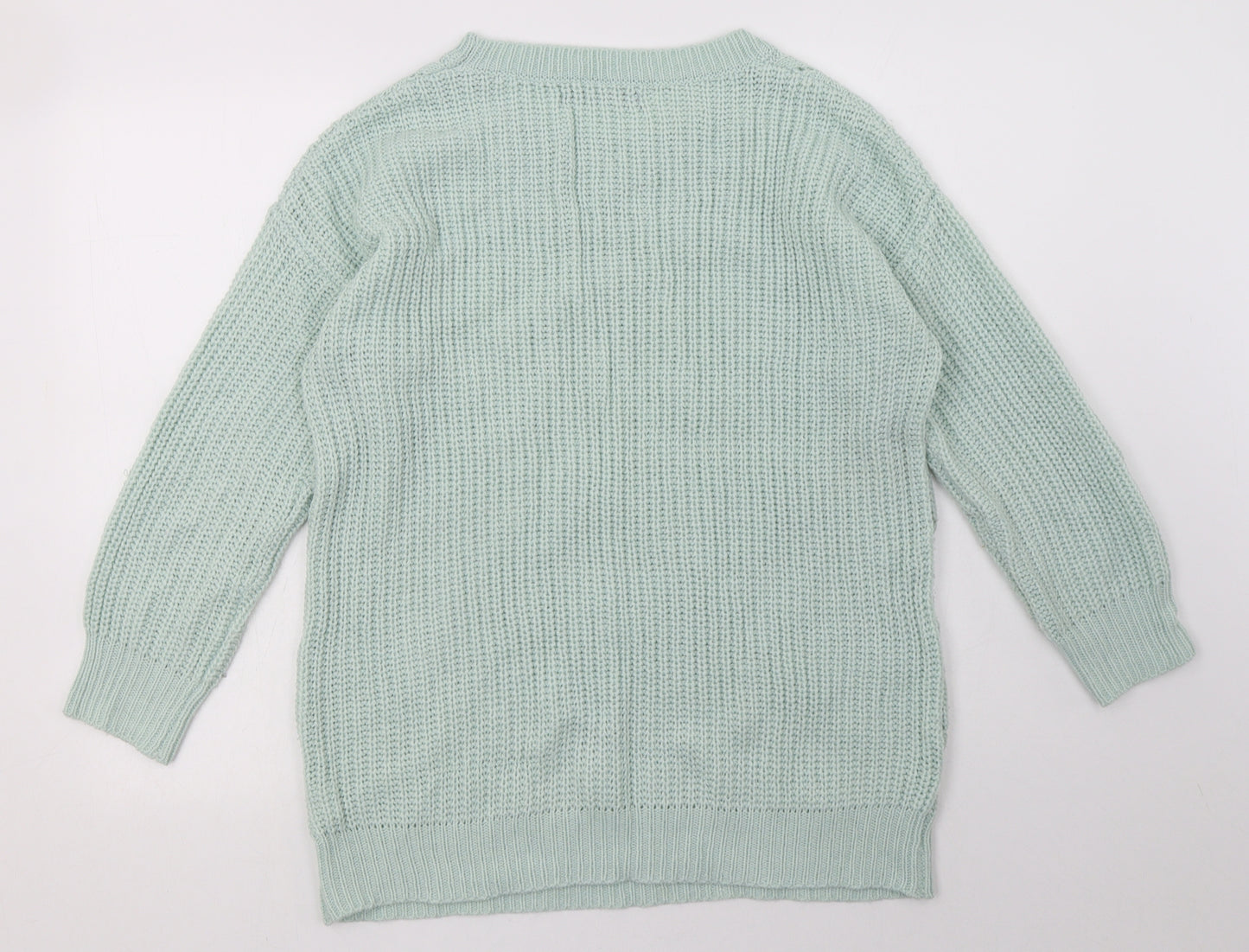 Primark Womens Green Argyle/Diamond Acrylic Pullover Sweatshirt Size 8  Pullover