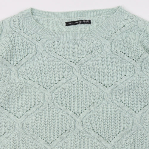 Primark Womens Green Argyle/Diamond Acrylic Pullover Sweatshirt Size 8  Pullover