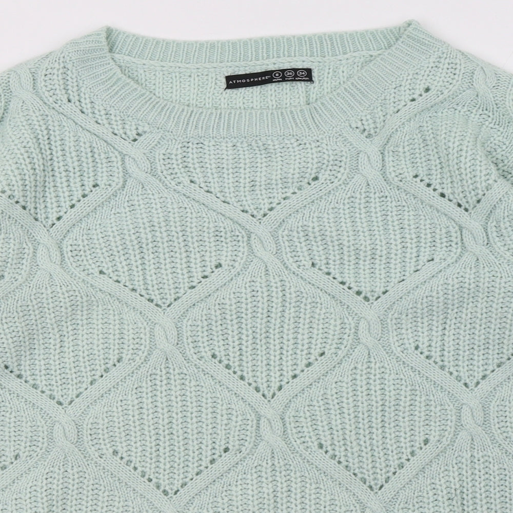 Primark Womens Green Argyle/Diamond Acrylic Pullover Sweatshirt Size 8  Pullover