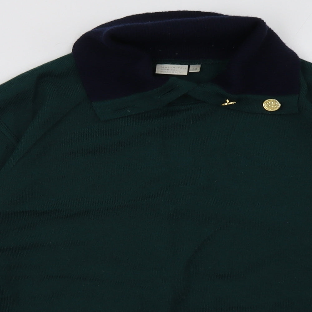 Preworn Womens Green  Wool Pullover Sweatshirt Size 18  Pullover