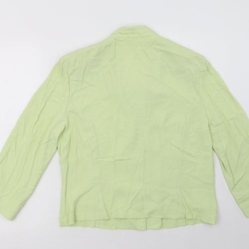 Country Casuals Womens Green  Viscose Basic Button-Up Size 14 V-Neck