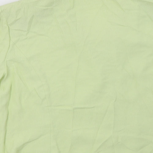 Country Casuals Womens Green  Viscose Basic Button-Up Size 14 V-Neck