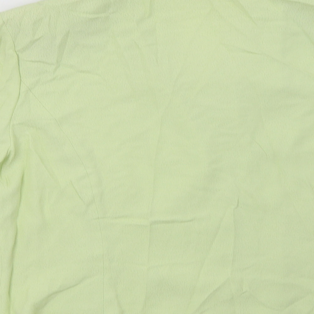 Country Casuals Womens Green  Viscose Basic Button-Up Size 14 V-Neck